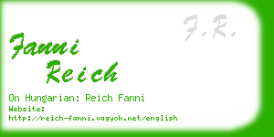 fanni reich business card